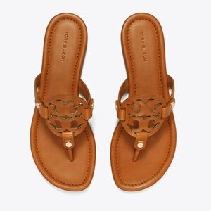 Tory Burch MILLER thong SANDAL Vintage Vachetta Leather size 8 EUC box included